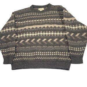 Vintage 90s Eddie Bauer Wool Blend Knit Sweater Pullover Mens Size Medium USA